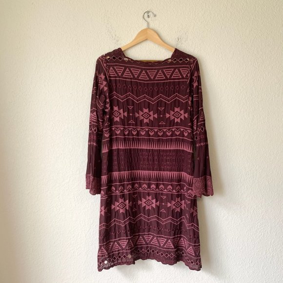 JOHNNY WAS Avery Embroidered Dress Boho Eyelet Aztec - Picture 7 of 10